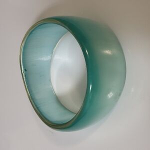 Chunky vintage bangle turquoise blue color